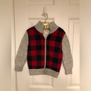 Boys zip up flannel fleece